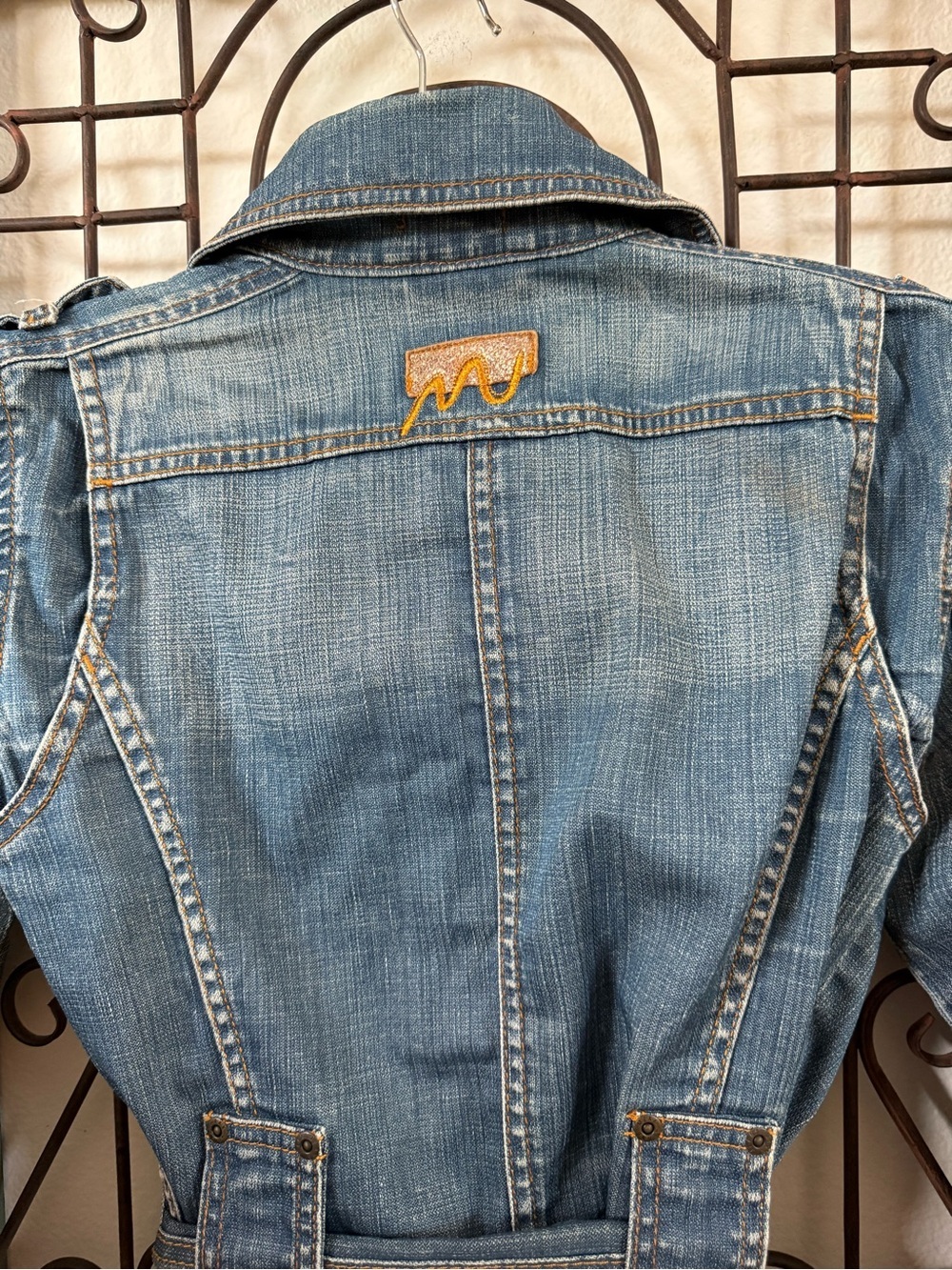 Mexx Belted Denim Jacket Y2K Fitted Jean Jacket US 2 - Picture 4 of 9